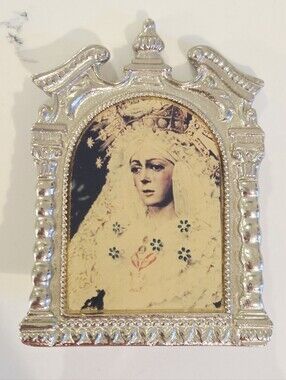Vintage Miniature Religious Our Lady of Hope Macarena Seville Niche Style Frame